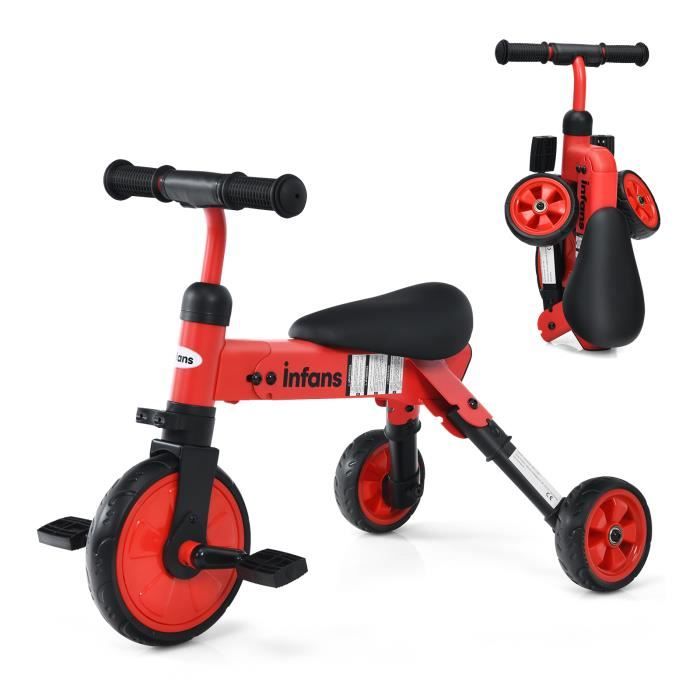 DREAMADE Tricycle Pliable 2 en 1 Enfants V lo Draisienne d