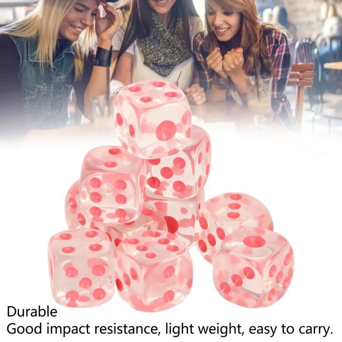 10 pièces numéro 1 2 3 1 2 3 D6 13mm dés acryliques 6 faces dés pour Cubes de jeu de société 6 couleurs  18
