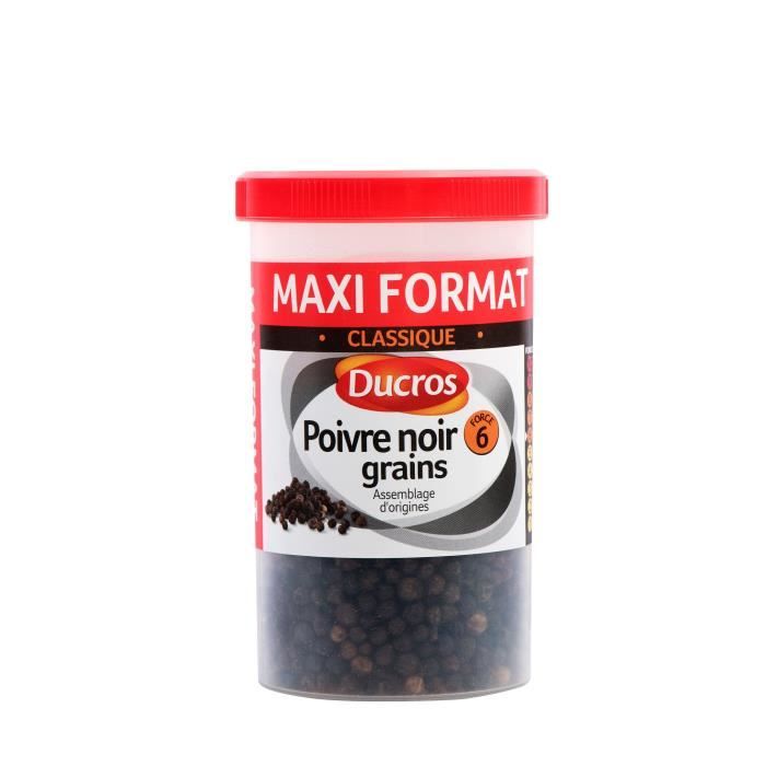 DUCROS Poivre noir - Grains nº 6 classique - Boite ménagère - 90 g