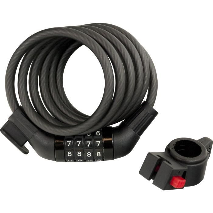 DURCA  Antivol spiral + code + support - L 1500 x &Oslash; 8mm 