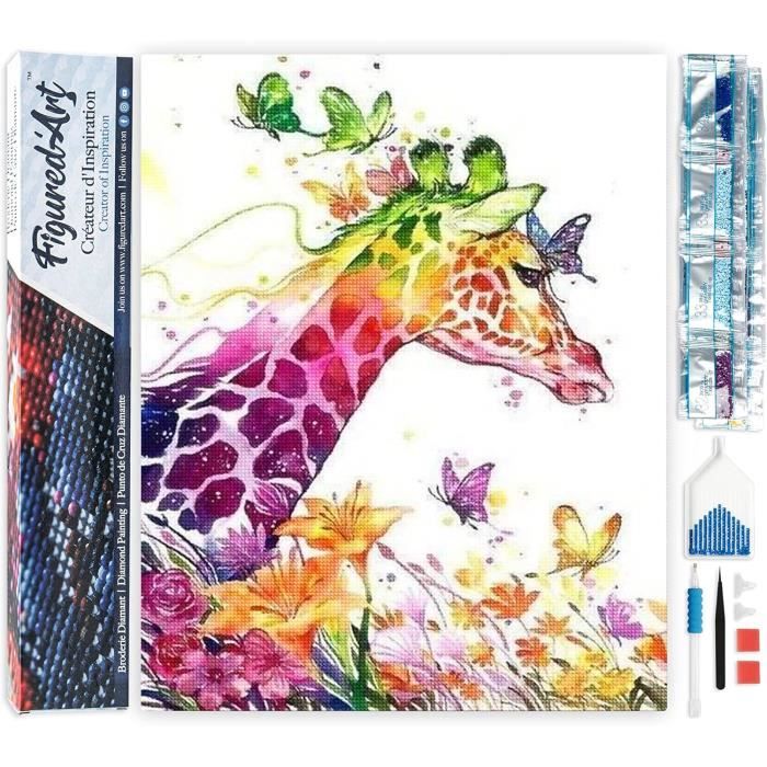 Peinture Diamant 5D Girafe - Kit Complet de Diamond Painting Animaux