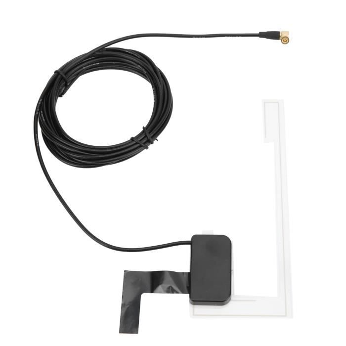 Antenne DAB+ Pour Autoradio - Amplificateur De Signal Avec Câble De 3 M, Compatible Pioneer, Kenwood, JVC, Alpine