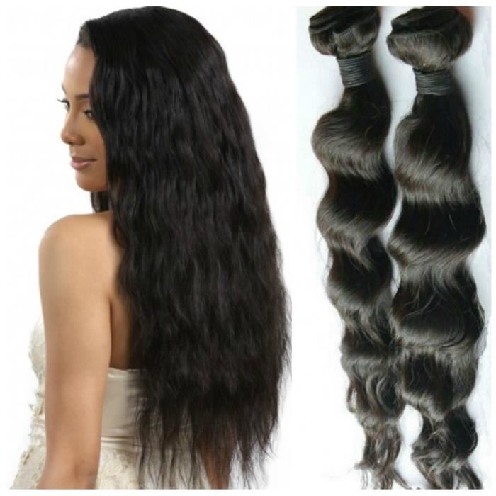 Tissage Brésilien 100% Naturel Cheveux Vierges Remy - Longueur 26cm à 76cm - Qualité 5A