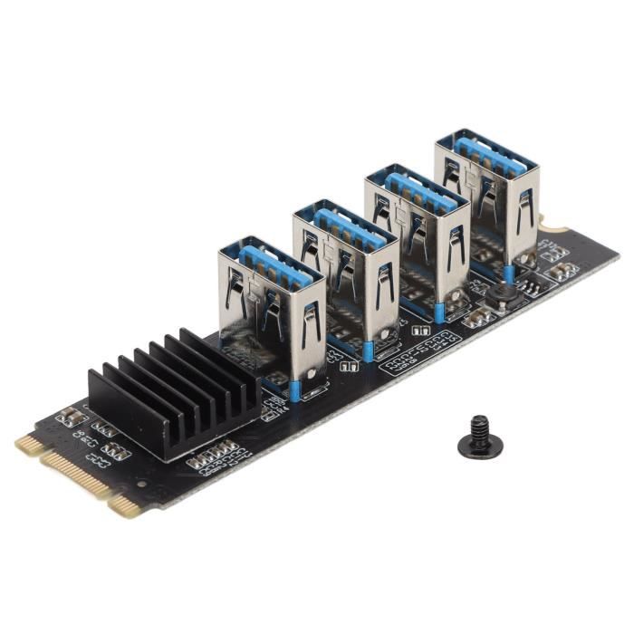 Convertisseur PCIe vers SATA III, Contrôleur PCI, Adaptateur Riser, 6