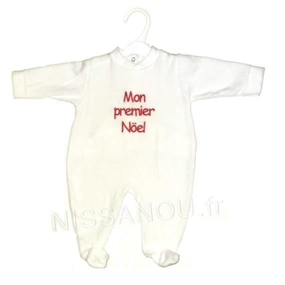 Pyjama Noel Brode Idee Cadeau Bebe Naissance Blanc Rouge Bebe Mon Premier Noel Nissanou Cdiscount Puericulture Eveil Bebe