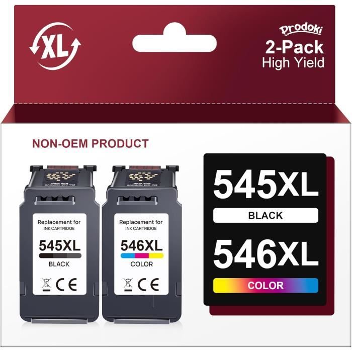 Cartouche D'encre PG545XL Noir Et CL546XL Couleur Pour Imprimante Canon Pixma IP2850 - Reconditionnée Neuve - Kit De Remplacement