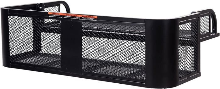 GOPLUS Panier de Chargement Arrière pour VTT,Panier de Rack Cadre Métallique en Maille et Charge 25KG,Facile à Installer,104X67X32CM