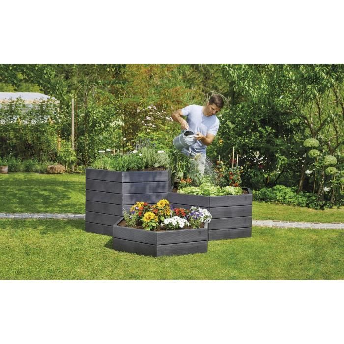 1 set Jardinière surélevée Ergo - hauteur 25 cm - anthracite