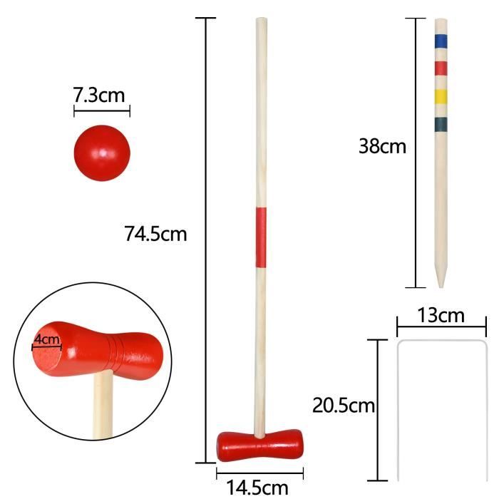 HENGMEI Jeu de Croquet Jeu de Croquet Jeu de Croquet pour 4 Joueurs