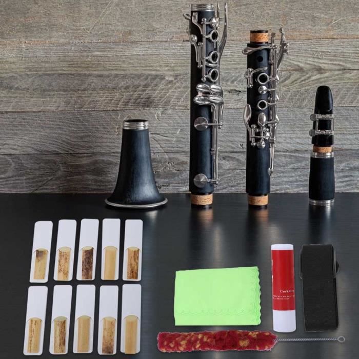 HURRISE Ensemble d'accessoires pour clarinette Kit D'accessoires pour  Clarinette, Sangle Réglable, Chiffon de instruments kit