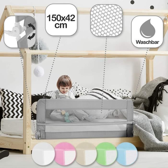 infantastic barriere de lit pour enfant pliable et portable en tissu 150 x 42 cm barriere de protection securite pour bebe cdiscount puericulture eveil bebe