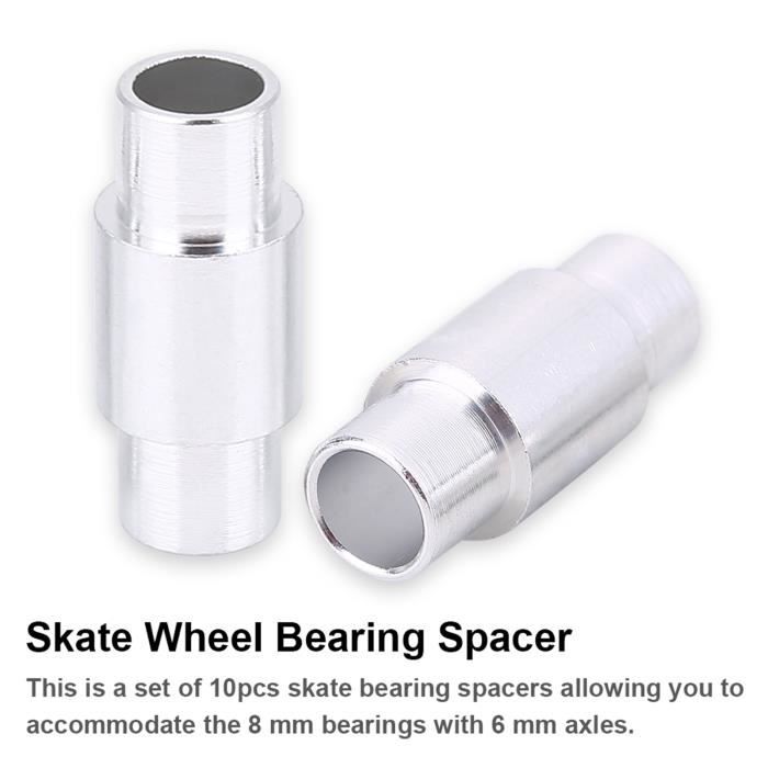 Lot De 10 Entretoises En Aluminium Pour Roues De Skate – Espaceurs De Roulements 8 Mm, Dissipent La Chaleur, Réduisent La Traînée, Accessoires De Remplacement