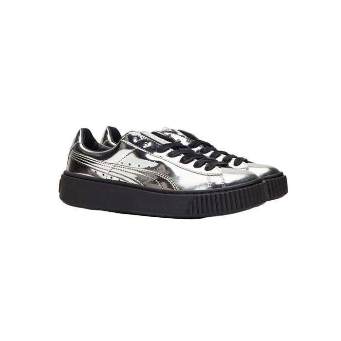 Puma basket platform silver top