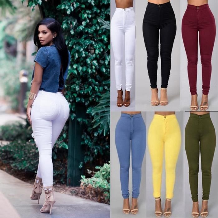 Pantalon moulant femme taille haute clearance