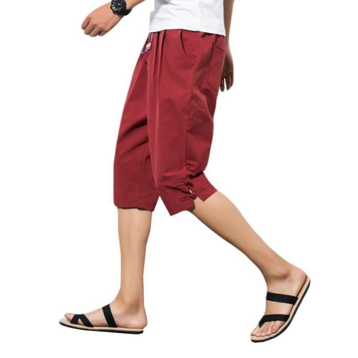 Pantacourt homme lin new arrivals