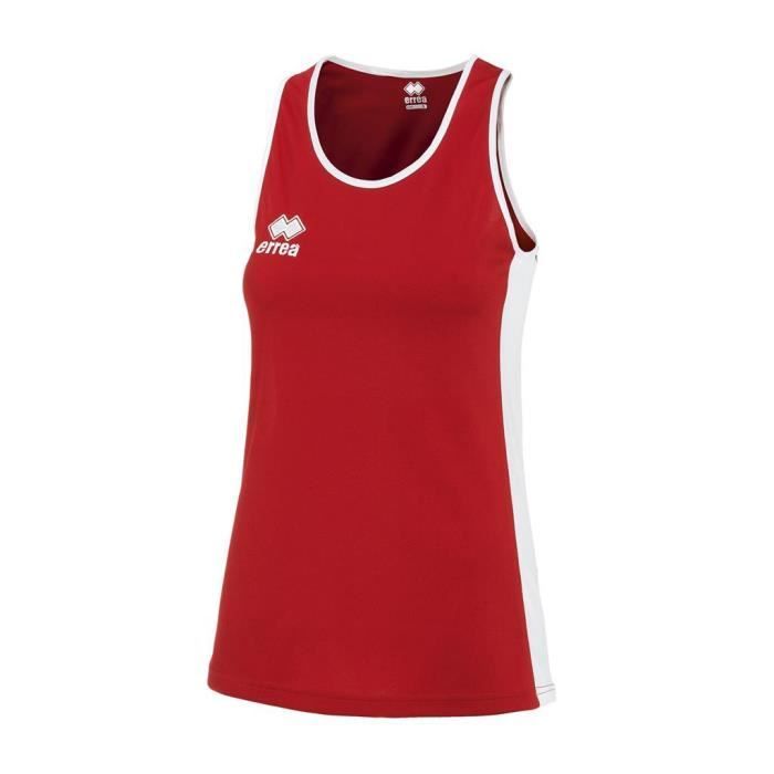 Débardeur femme Errea Rachele - Marque ERREA - Fitness - Rouge/blanc - Sans manche