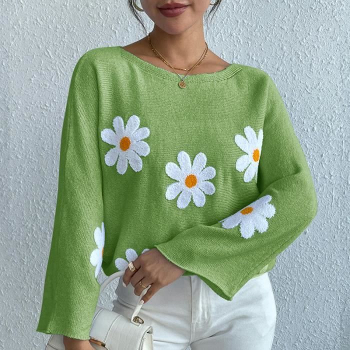 Pull IVKO Imprimé Fleurs Vert Pastel En Viscose - Coupe Détendue - Neuf Avec étiquettes