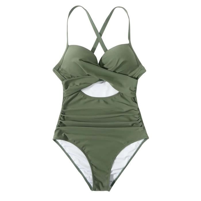 Femme Elégant Maillot De Bain Vintage 1 Pièce Taille Haute Amincissant