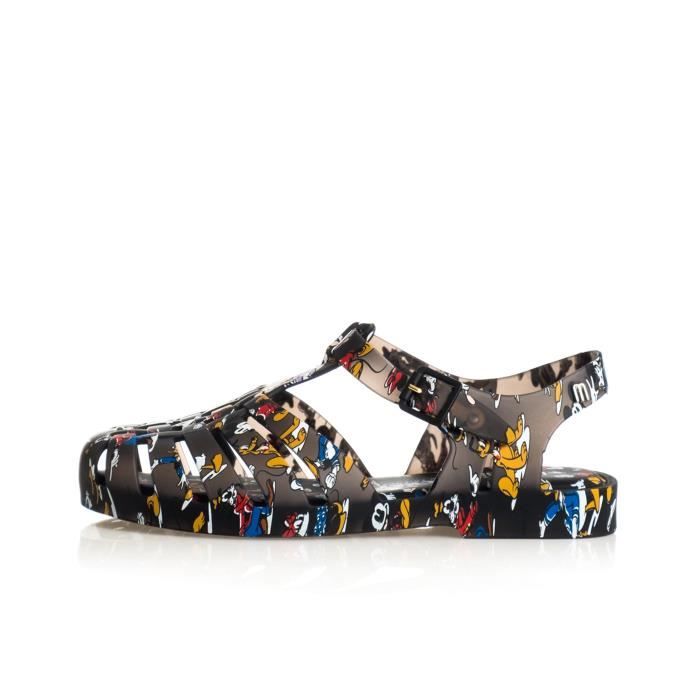 Sandales Parfumées Melissa - Noir Taille 7 US (38 EU) - édition Limitée Fleurie