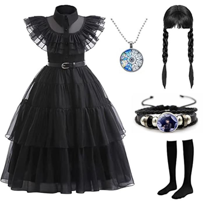 Perruque Synthétique Résistante Chaleur Perruques Wednesday Addams Perruques Pour Filles Et