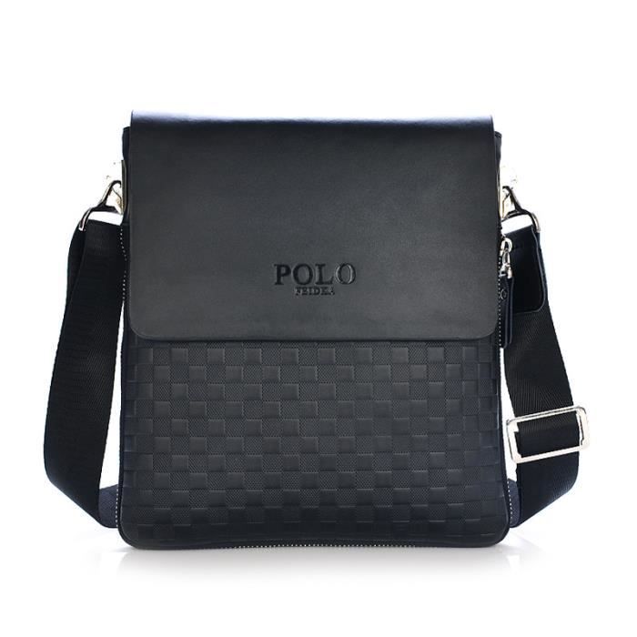 Sacoche ?� bandouli?�re Messenger noir Polo (Noir) Noir - Cdiscount Bagagerie - Maroquinerie