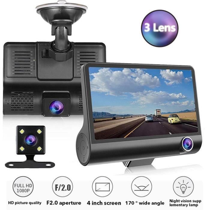 Caméra De Dashboard 1080p Grand Angle – Vision Nocturne Infrarouge – Enregistrement Multi-angle Pour Voiture