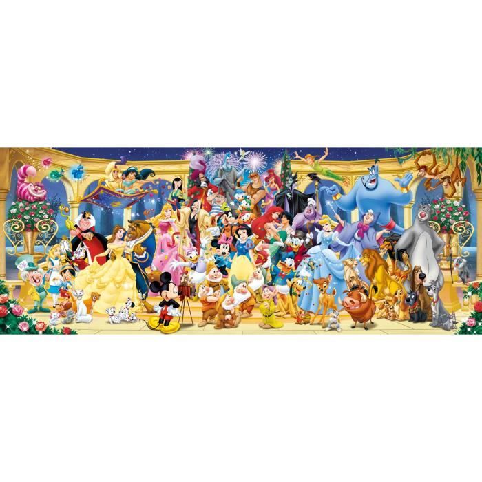 Puzzle 1000 pièces Panorama : Photo de groupe Disney Ravensburger France - vue 2