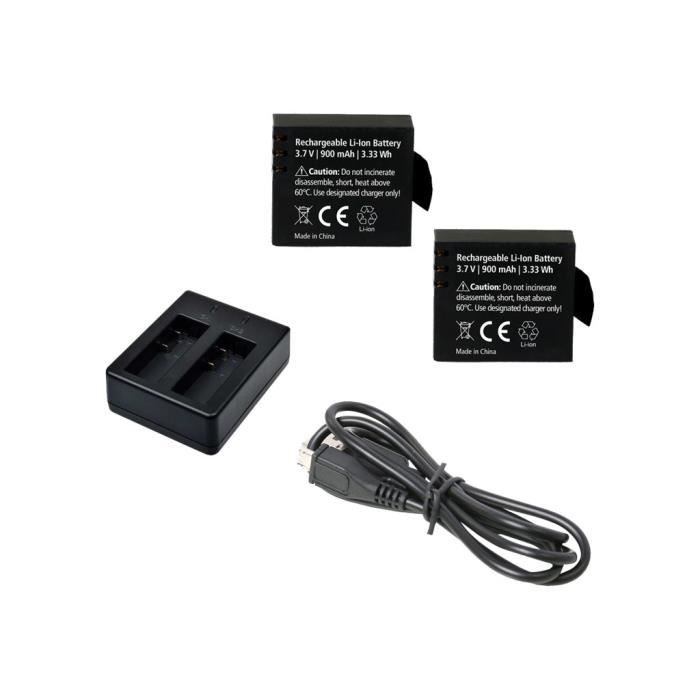 Batteria Ricaricabile Per Rollei Actioncam AC 510, 525, 610, 625 - 900 MAh, 3.7V, Li-Ion - 3
