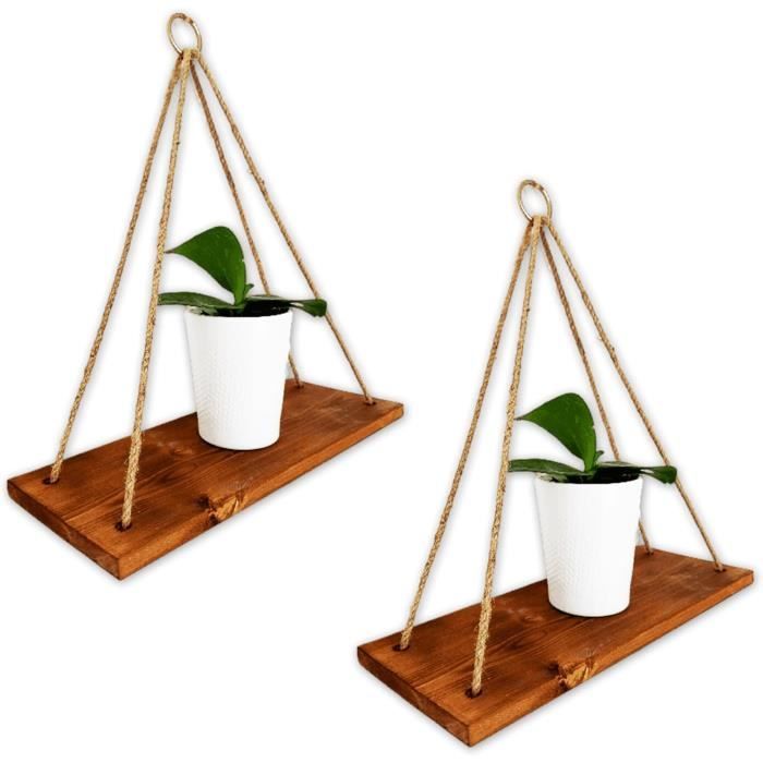 Étagères Flottantes En Bois Rustique Étagères Murales Ensemble De 2