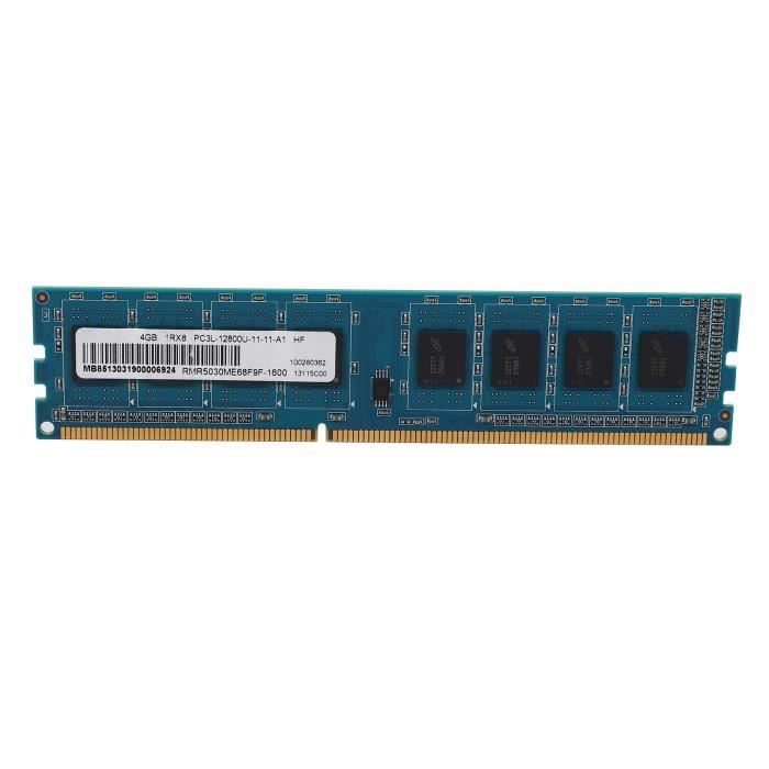 RAM DDR3 4Go PC3-12800S – 1600 MHz – Barrette Mémoire Testée