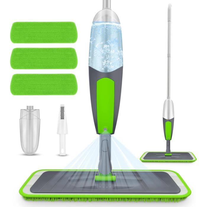 Balai Vaporisateur Avec 3 Tampons Microfibre – Réservoir 360 Ml – Nettoyage Maison, Cuisine – Sans Seau
