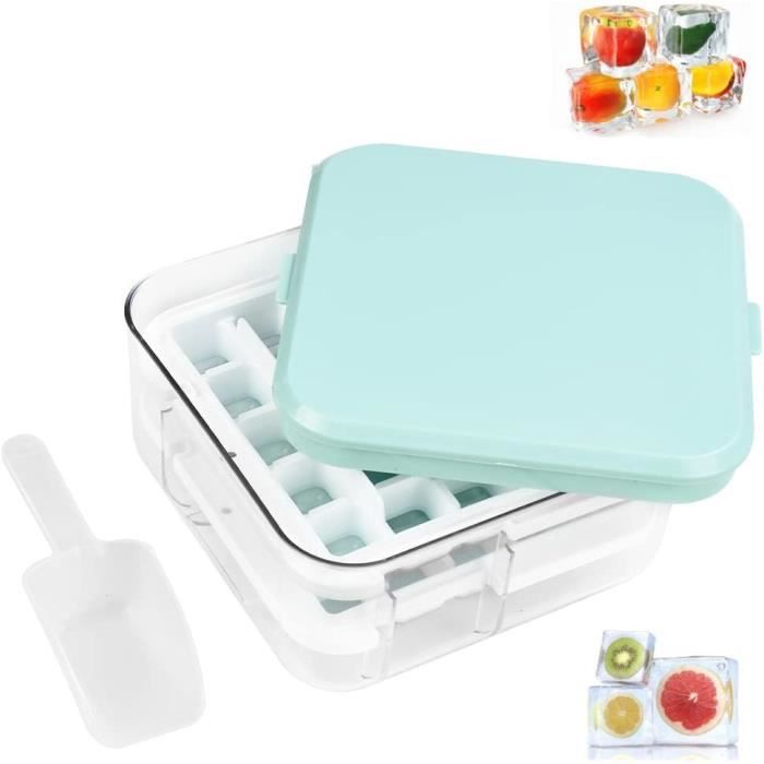 Bac à Glaçons Réutilisable 48 Compartiments - Double Couche, Pression Rapide, Sans BPA (blanc)