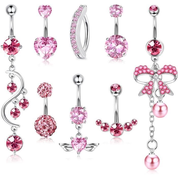 Piercing nombril doré zirconium griffé