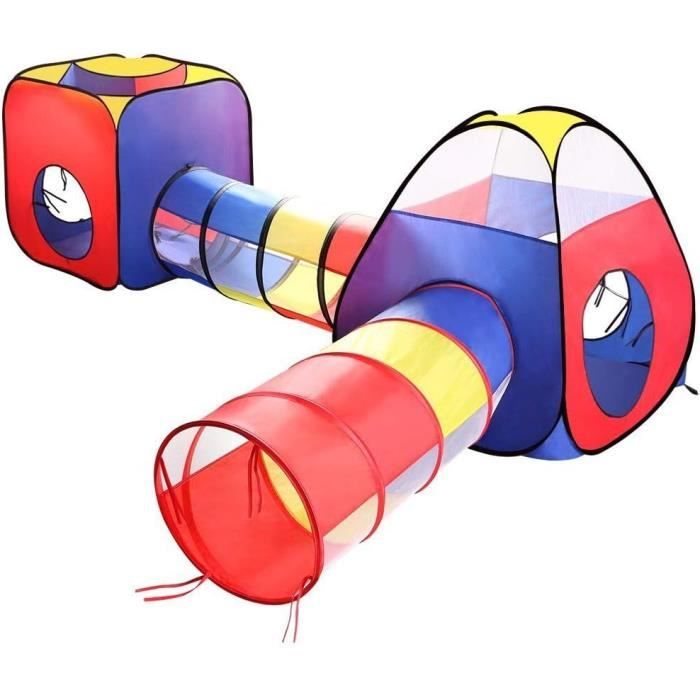 Tunnel De Jeu Pliable Sumbababy 175 Cm – Côtés En Maille – Motricité Bébé – Béige Étoilé – Intérieur Extérieur