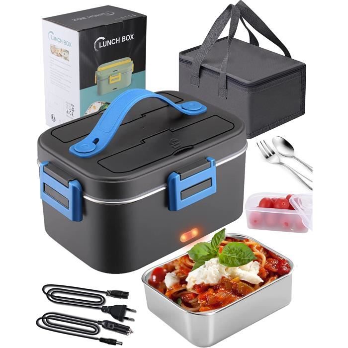 Kimfead Lunch Box Chauffante électrique 75W Acier Inoxydable Détachable