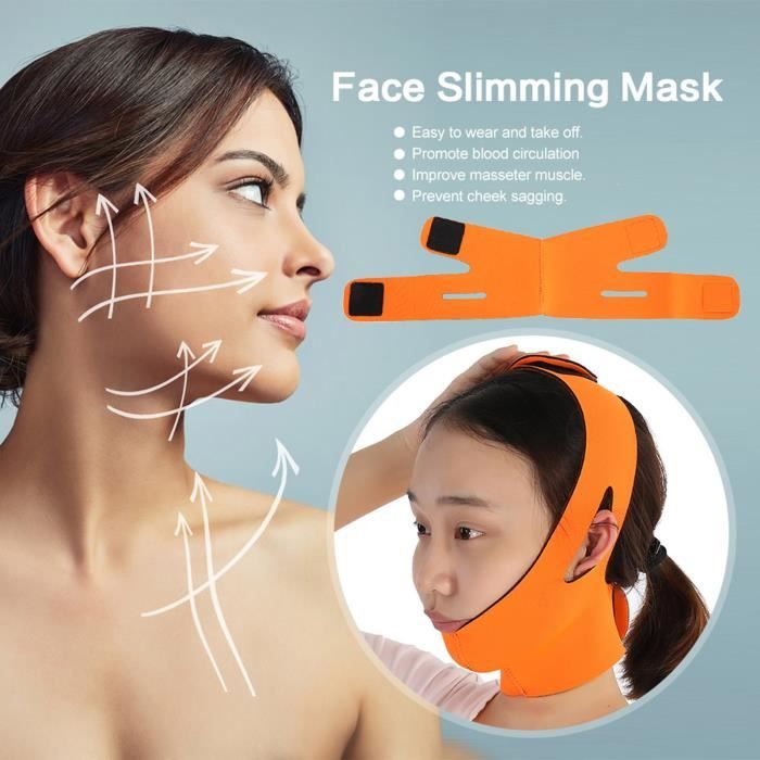 Bandeau Amincissant Et Raffermissant Pour Le Visage - Soie Glacée - Réutilisable Et Ajustable - Vert