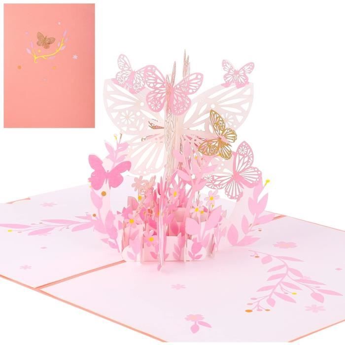Carte De Voeux Pop-up 3D Amour - Carte Anniversaire, Mariage Ou Saint-Valentin - Modèle Rose Rouge Avec Message Personnalisable
