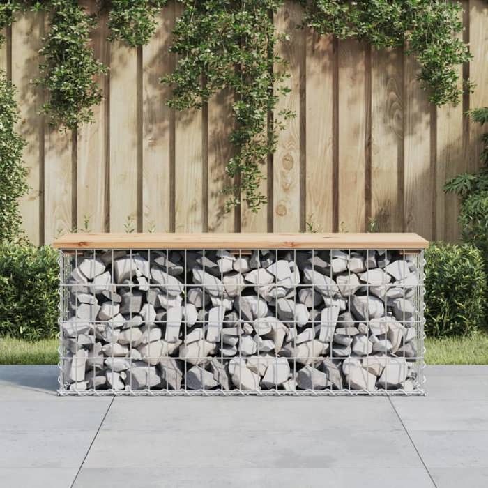 vidaXL Banc de jardin design de gabion 103x31 5x42 bois massif de pin 834350