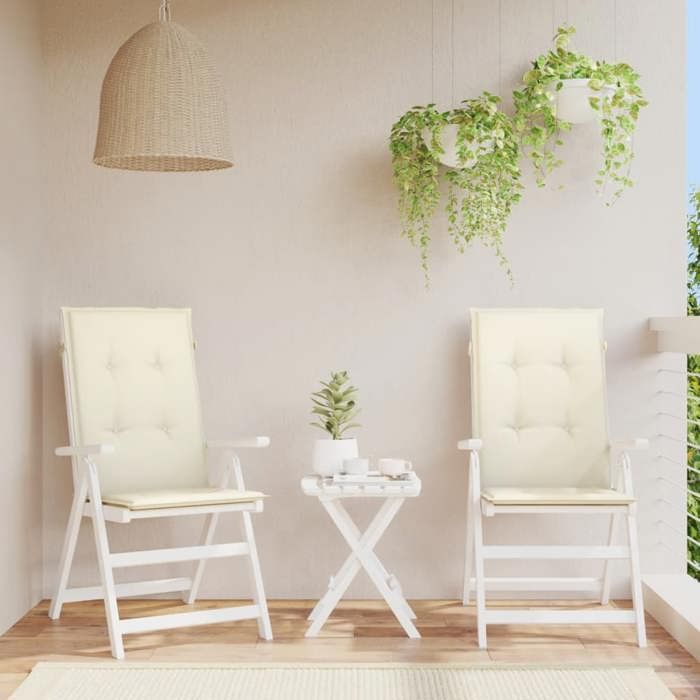 VidaXL Coussins de Chaise Dossier Haut Lot de 6 Crème - vue 2