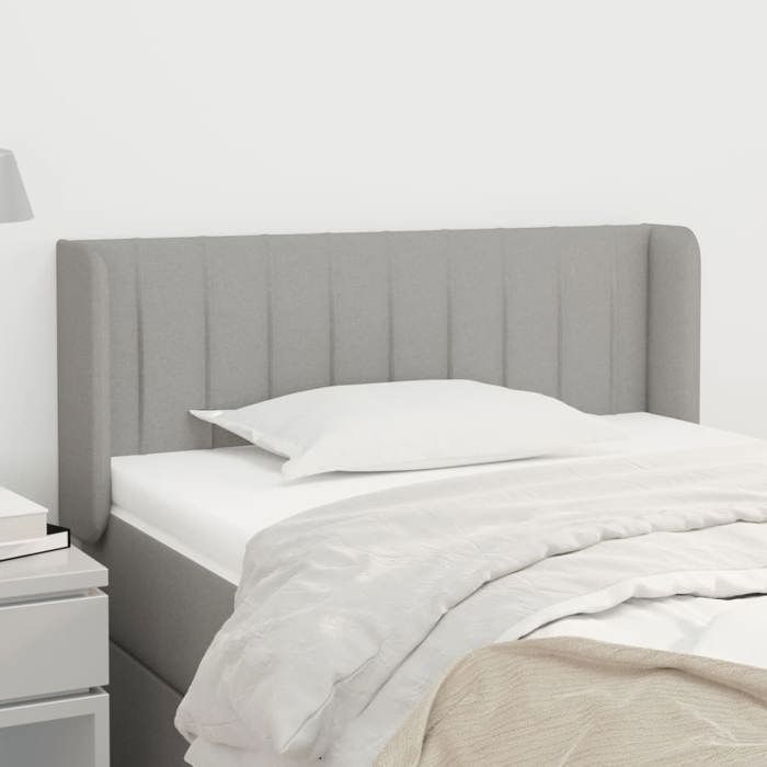 vidaXL Tête de lit avec oreilles Gris clair 83x16x78-88 cm Tissu3118980