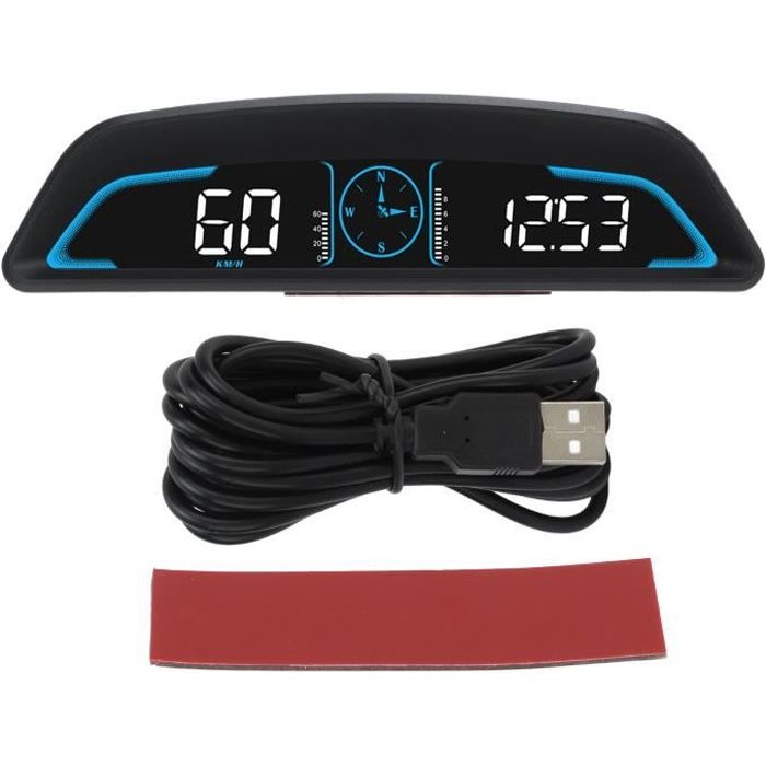 VINGVO compteur de vitesse HUD Compteur de vitesse GPS numérique à affichage HUD de voiture universel avec réglage automatique de