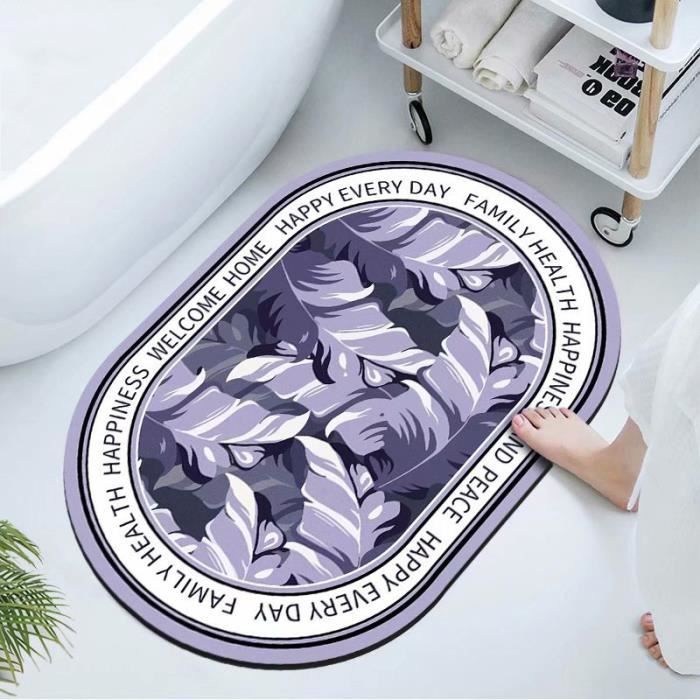 Tapis De Bain Diatomite 60x90cm - Absorbant Rapide - Antidérapant - Bleu Marine
