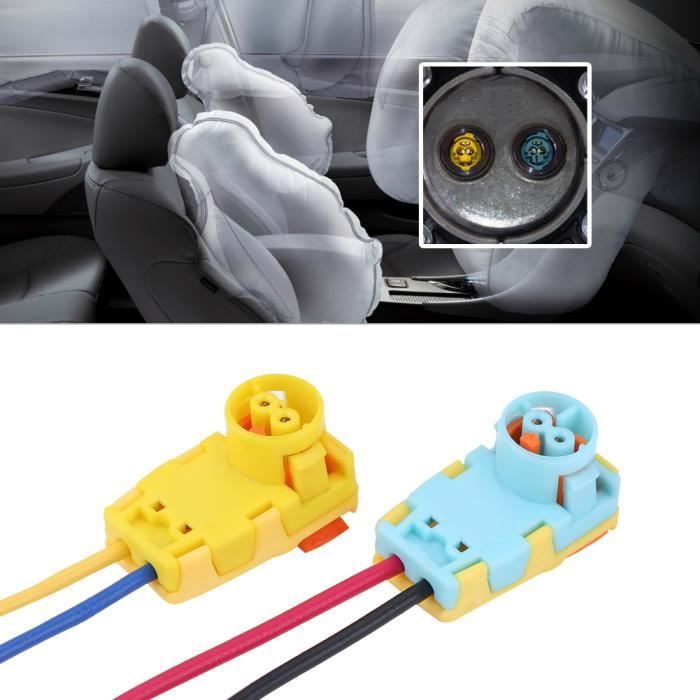 Connecteurs de fiche d'airbag Paire de connecteurs d'airbag de sécurité de voiture bouchons le fil de câble de ressort