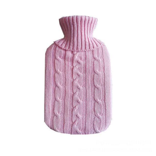 Bouteille D'eau Chaude 2L Avec Couverture Tricotée - Gris Foncé Caoutchouc
