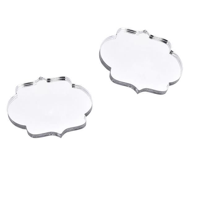 Étiquettes Miroir Acrylique Personnalisables - Pour Mariage, Baptême, Fiançailles - Tailles 3 à 5 Cm