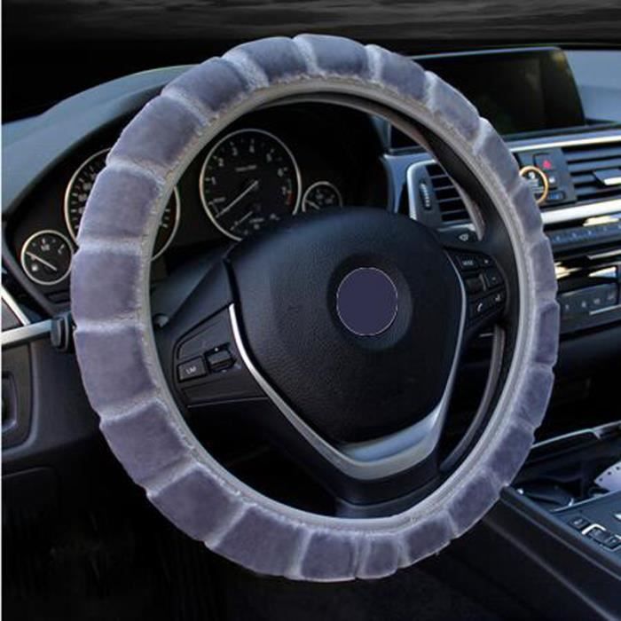 COUVRE-VOLANT,Gray--Couverture de volant de voiture en peluche  tridimensionnelle, sans anneau intérieur pour 37 38 CM 14.5  1 - Cdiscount  Auto