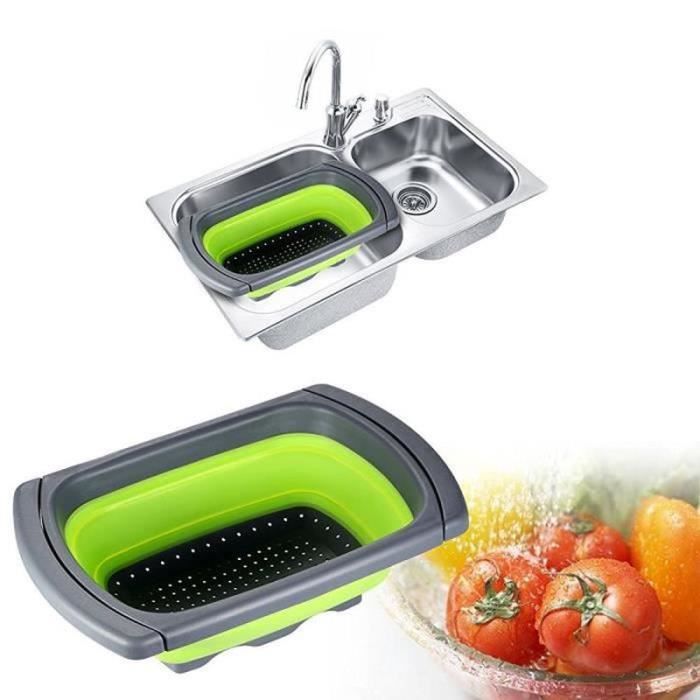 Lot De 3 Passoires De Cuisine Pliantes - Égouttoir à Légumes Extensible, Gain De Place