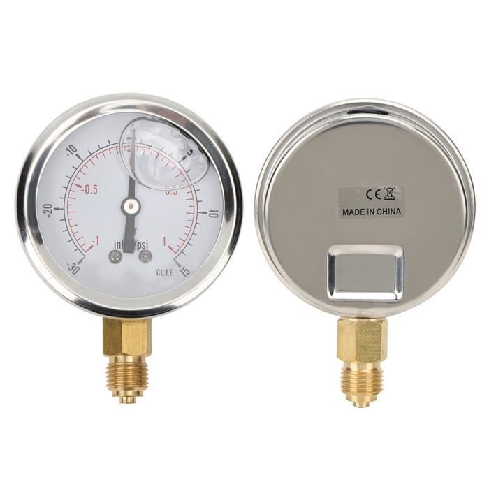 Manomètre axial inox 0-10 bar M1/4