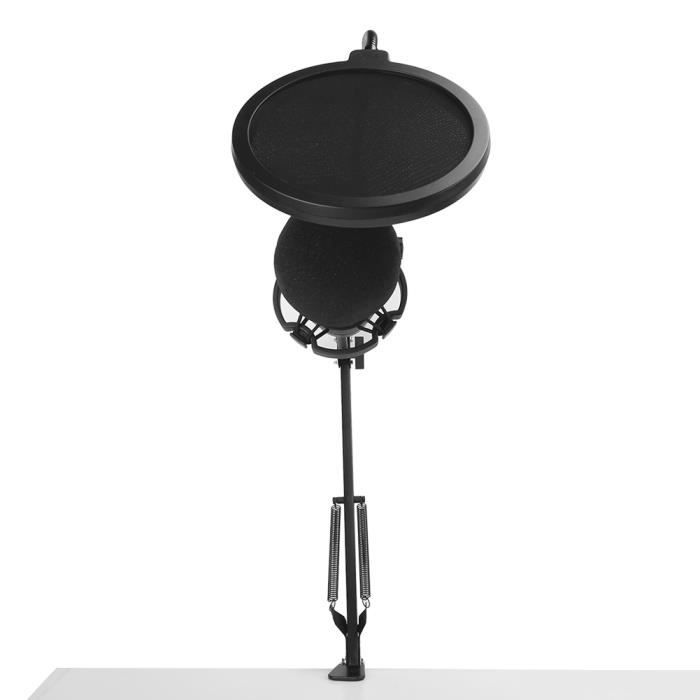 Support De Bras Articulé Pour Webcam Et Smartphone - Fixation Bureau Avec Base Lourde Ronde - Angle Réglable 270°