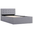 156•Modern Design Lit coffre contemporain - Cadre de lit à stockage hydraulique Lit Simple Sommiers à Lattes|Gris clair Tissu 90x200-1
